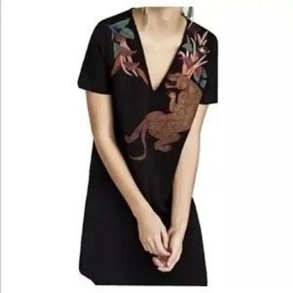 ✨Zara Rubberized Jaguar Casual Sz Medium Dress✨